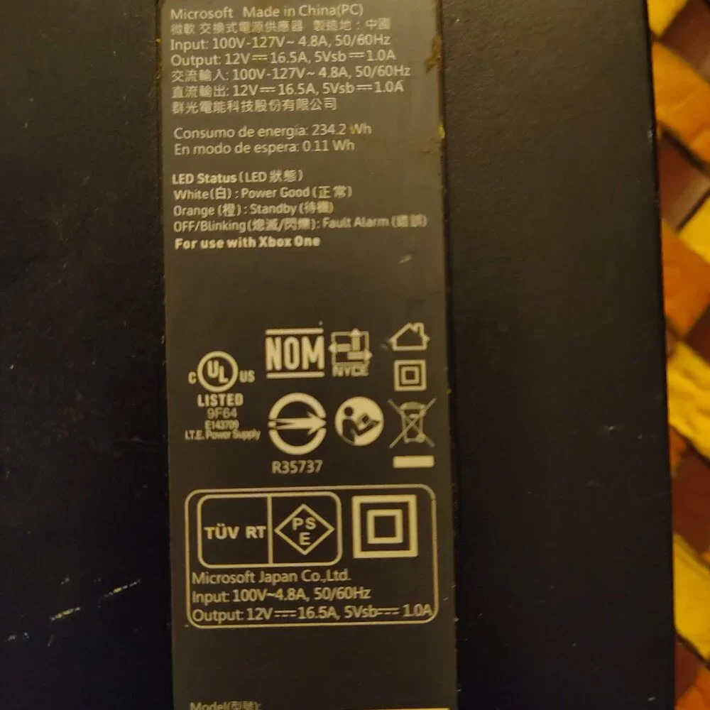 Microsoft‎ Xbox One Official OEM AC Adapter Power Supply (A13-203N1A)